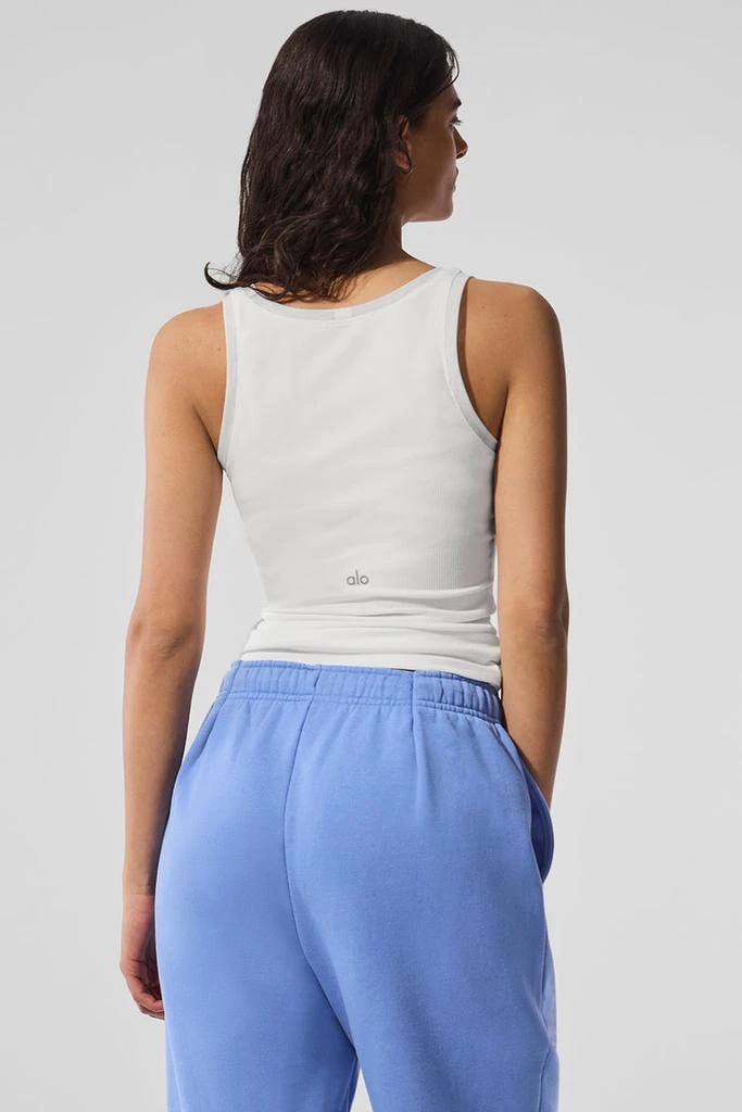 商品Alo|Ribbed Mesh Secret Tank - White,价格¥445,第3张图片详细描述