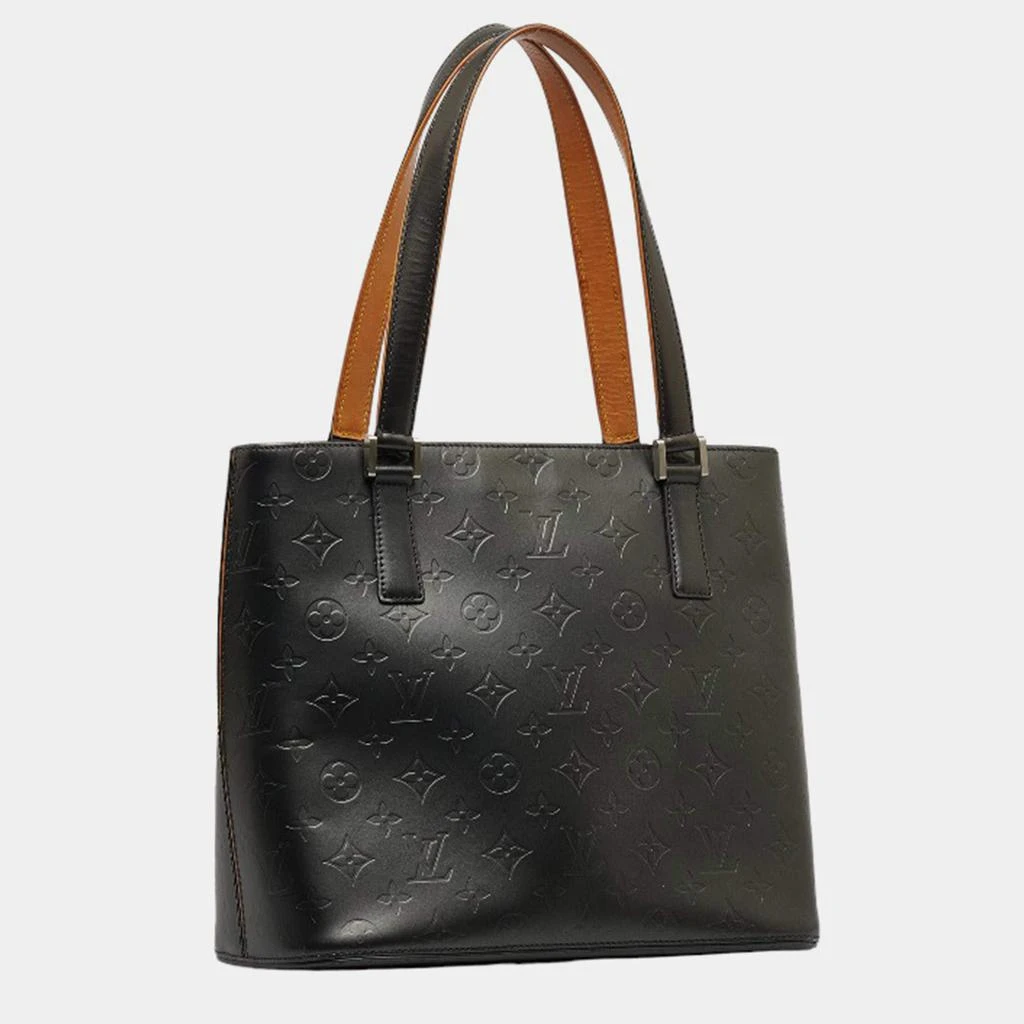 商品[二手商品] Louis Vuitton|Louis Vuitton Black Leather PVC Monogram Mat Stockton Tote Bag,价格¥6599,第2张图片详细描述