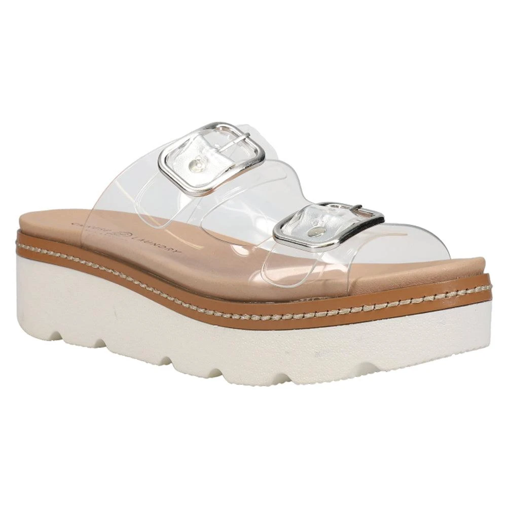商品Chinese Laundry|Surfs Up Clear Platform Slide Sandals,价格¥601,第2张图片详细描述
