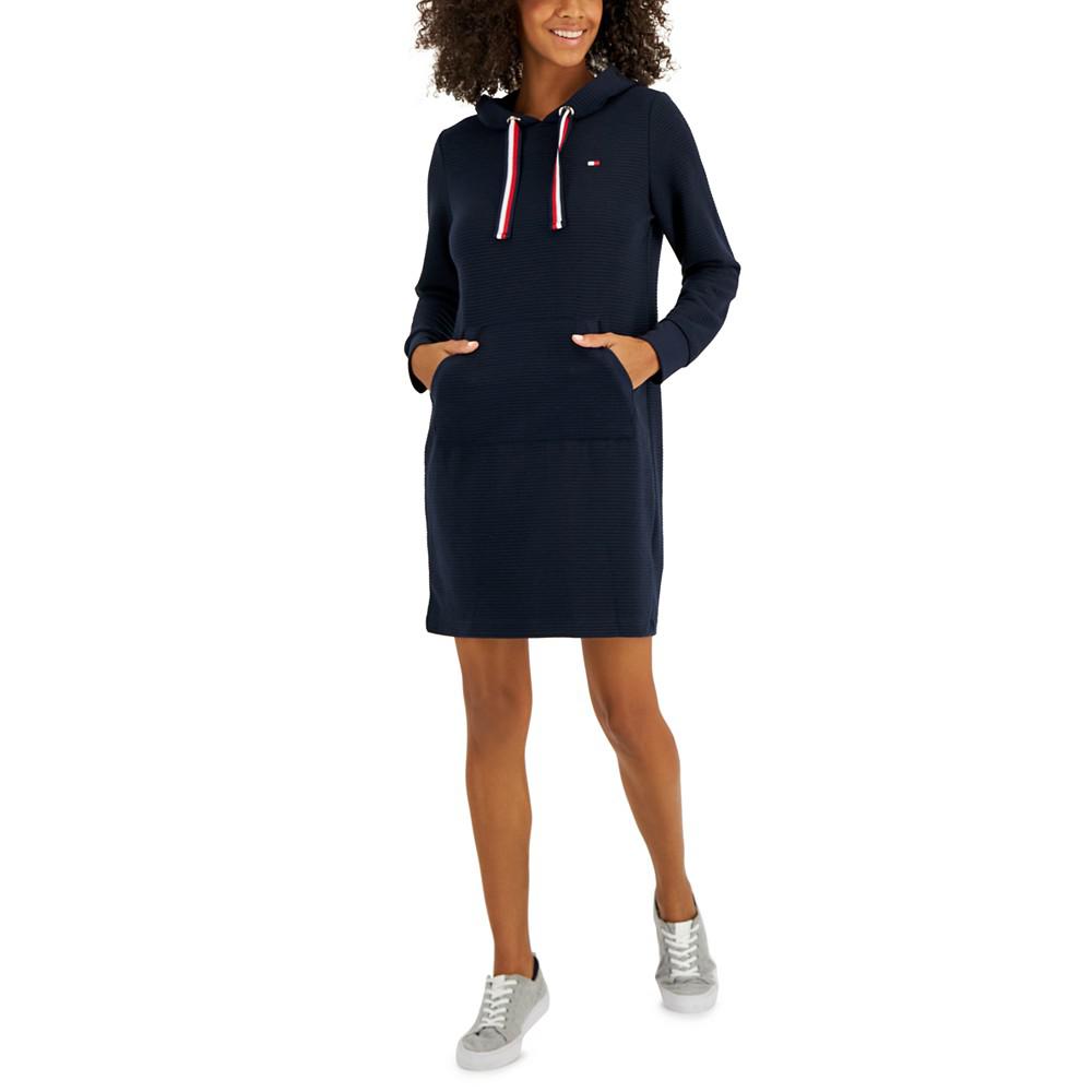 Women's Long Sleeve Hooded Sweatshirt Dress商品第1张图片规格展示