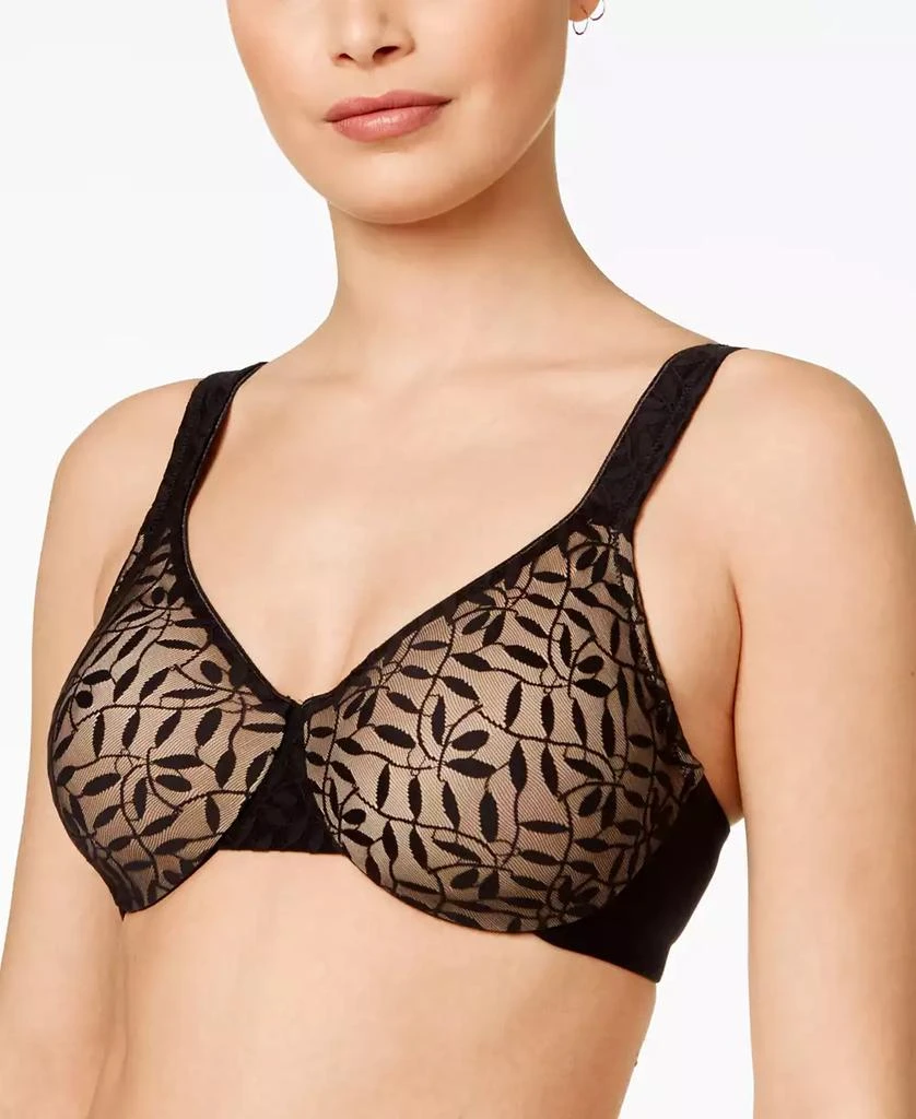 商品Olga|Sheer Leaves Minimizer Bra 35519,价格¥218,第1张图片