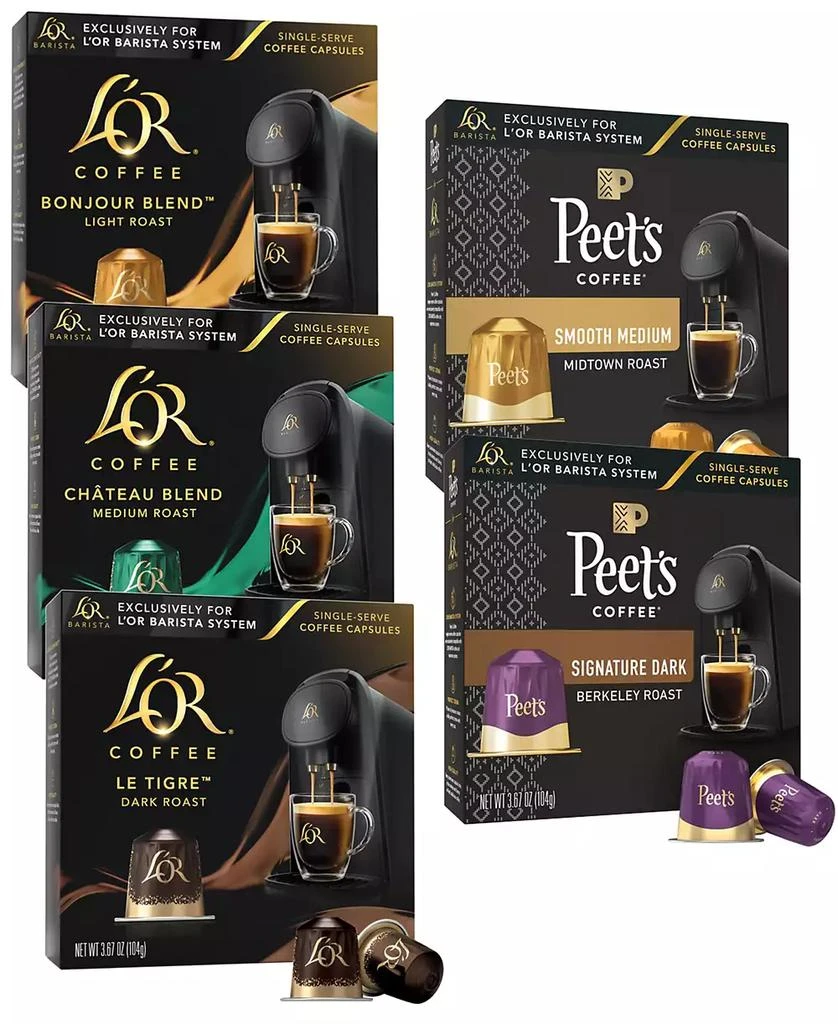 商品L'or|Coffee Light-Dark Roast Collection, featuring Peet's Coffee, 50 Capsule Count,价格¥352,第1张图片