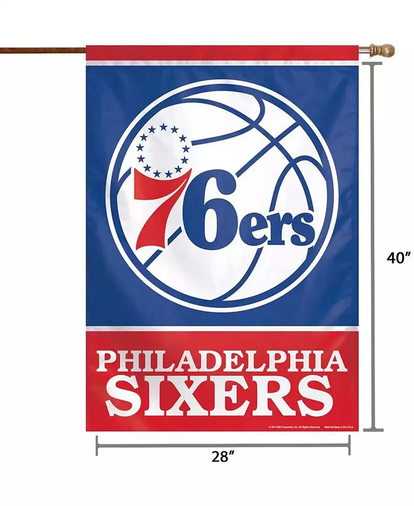 商品Wincraft|Multi Philadelphia 76Ers 28" x 40" Primary Logo Single-Sided Vertical Banner,价格¥232,第2张图片详细描述