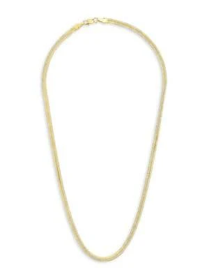 商品Sterling Forever|14K Goldplated Herringbone Chain Necklace/18",价格¥187,第2张图片详细描述