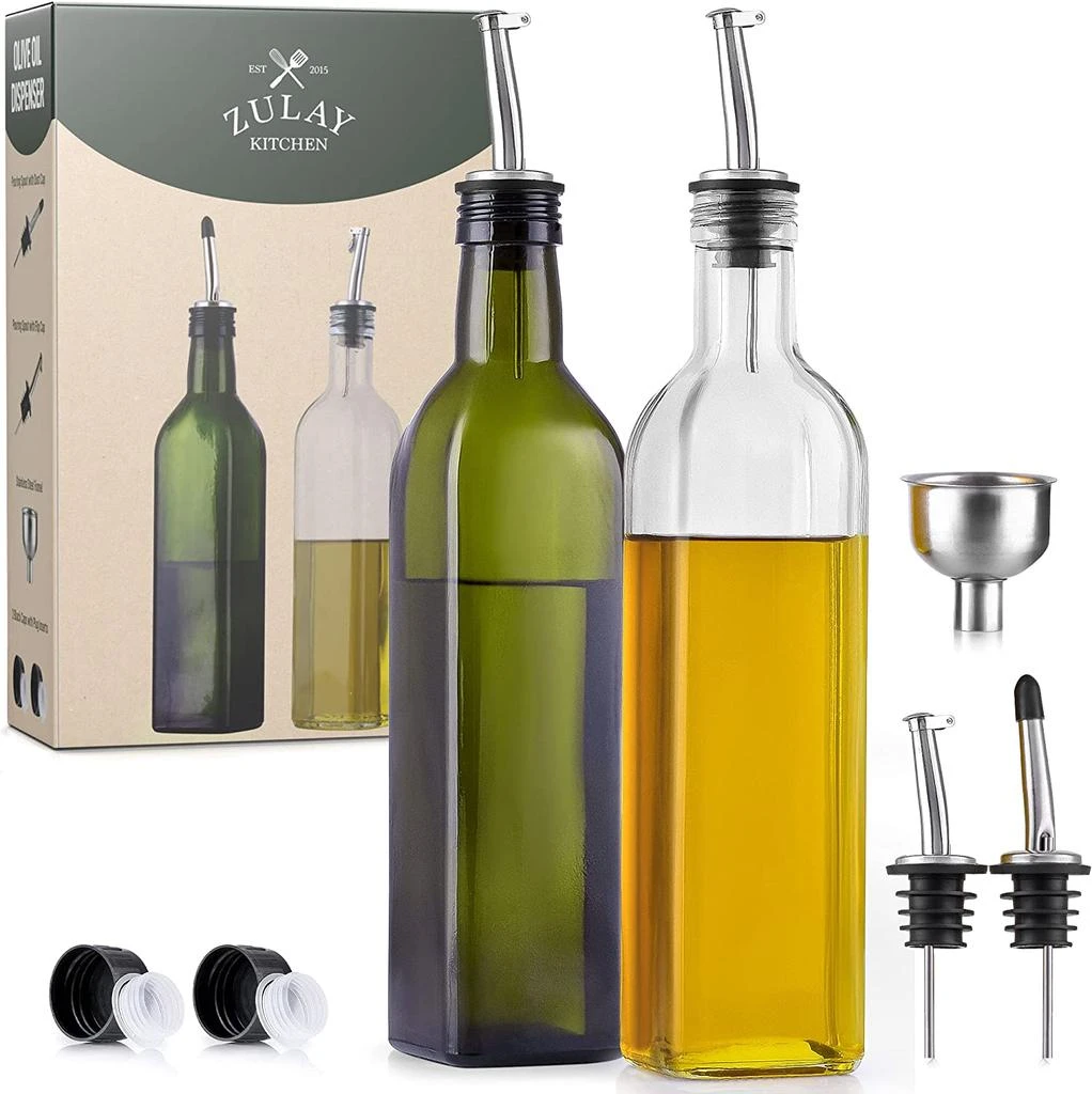 商品Zulay Kitchen|2 PackOlive Oil Dispenser Bottle with Accessories,价格¥184,第1张图片
