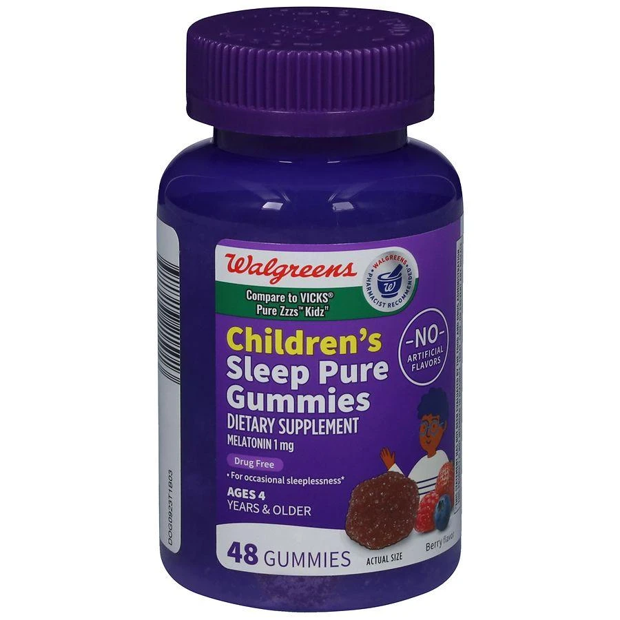 商品Walgreens|Children's Sleep Pure Gummies Melatonin 1 mg Berry,价格¥112,第2张图片详细描述