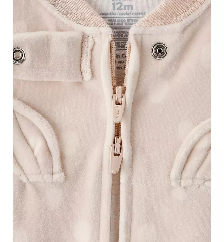 商品Carter's|Baby Girls Deer-Print Velboa Loose-Fit Long-Sleeve 2-Way-Zip 1-Piece Footed Pajamas,价格¥89,第3张图片详细描述