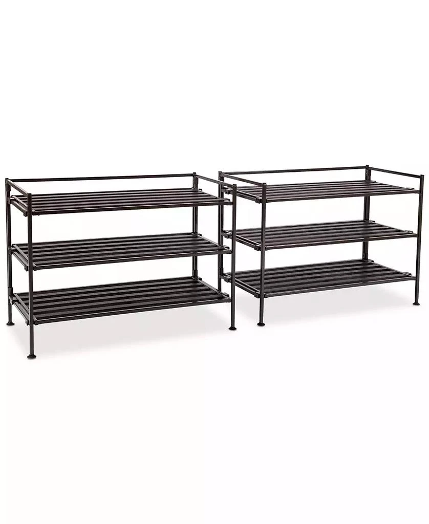 商品Seville Classics|2-Pk. 3-Tier Stackable 9-Pair Resin Slat Shoe Rack,价格¥717,第1张图片