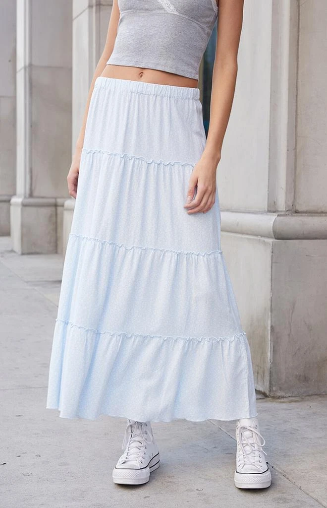 商品John Galt|White Floral Izzy Tiered Maxi Skirt,价格¥311,第2张图片详细描述