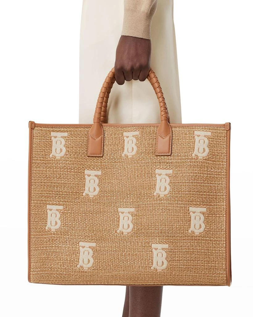 商品Burberry|Freya Large TB Raffia Tote Bag,价格¥18448,第5张图片详细描述