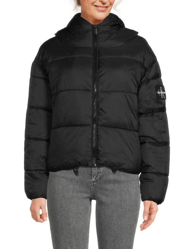 商品Calvin Klein|Boxy Hooded Puffer Jacket,价格¥456,第1张图片