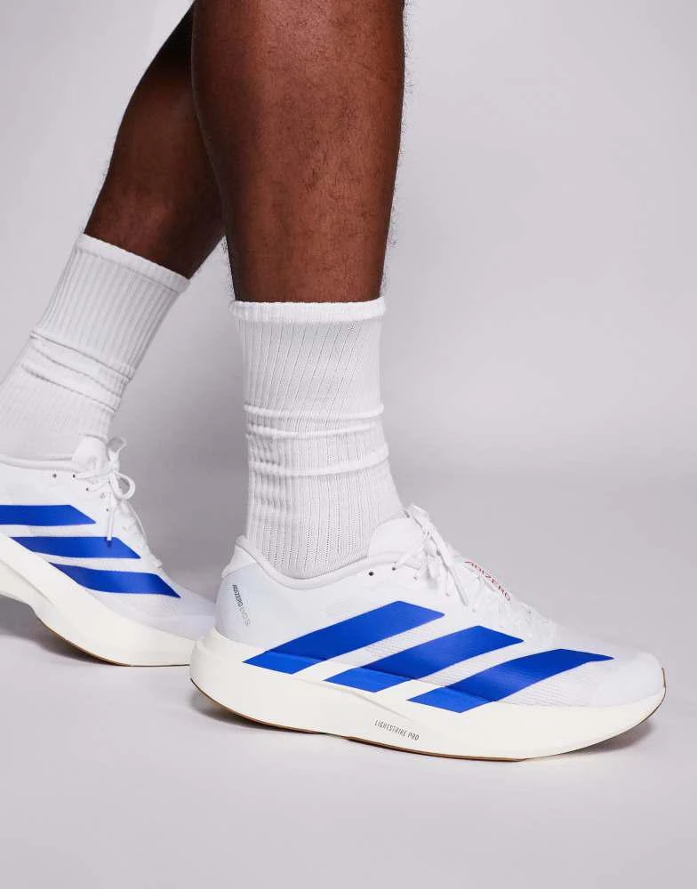 商品Adidas|adidas Running Adizero EVO SL trainers in white and blue,价格¥1346,第1张图片