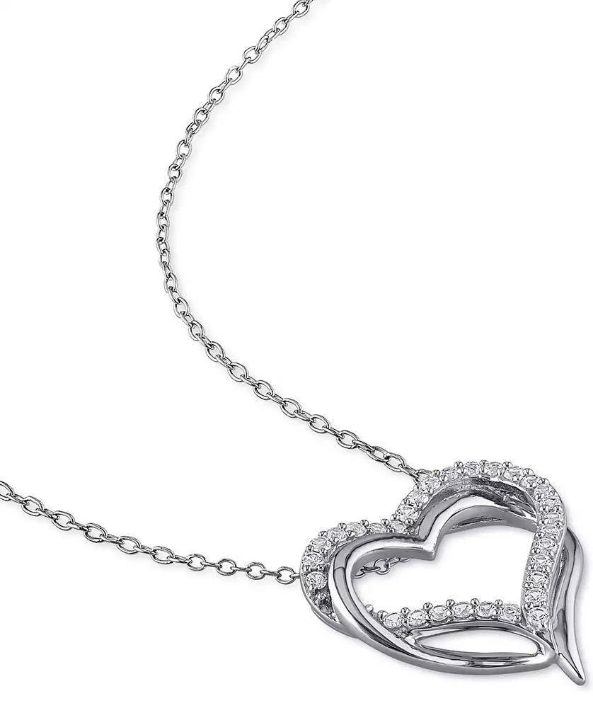 商品Macy's|Lab-Grown White Sapphire Heart 18" Pendant Necklace (5/8 ct. t.w.) in Sterling Silver,价格¥421,第4张图片详细描述