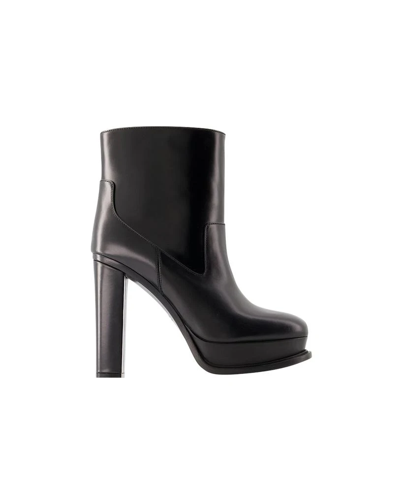 商品Alexander McQueen|120 Mm Ankle Boots - Alexander Mcqueen - Leather - Black,价格¥11011,第1张图片