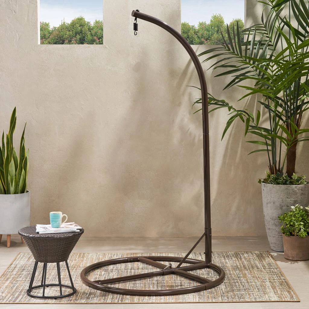 商品Streamdale Furniture|Streamdale Free-Standing Iron Hammock Chair Stand for Indoor-Outdoor Use,价格¥3152,第5张图片详细描述