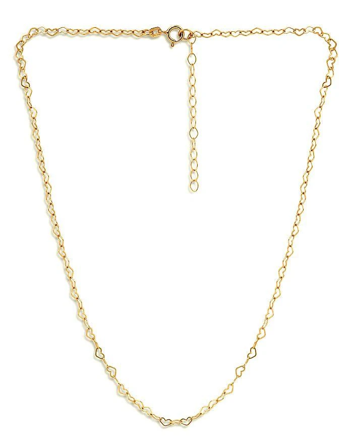商品AQUA|Heart Link Chain Necklace, 16" - Exclusive,价格¥366,第1张图片详细描述