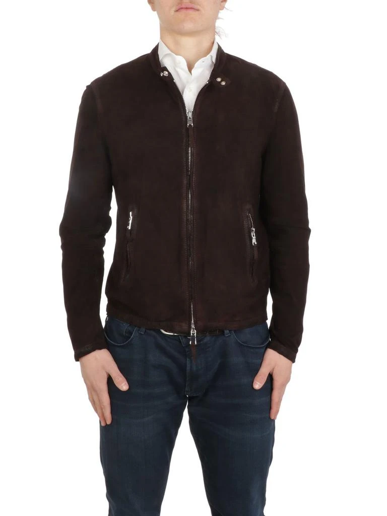 商品THE JACK LEATHERS|The Jack Leathers Mens Brown Leather Outerwear Jacket,价格¥4876,第1张图片