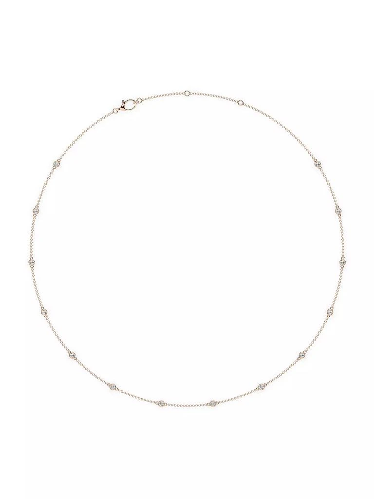 商品Saks Fifth Avenue Collection|14K Rose Gold & Lab-Grown 14-Diamond Station Necklace/0.70-2.10 TCW,价格¥9366,第1张图片