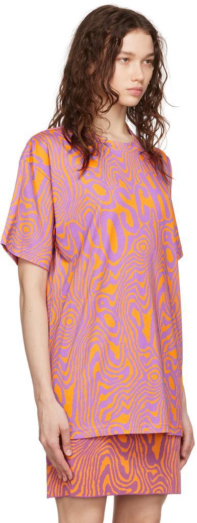 商品Moschino|Purple & Orange Moiré Effect T-Shirt,价格¥2677,第4张图片详细描述