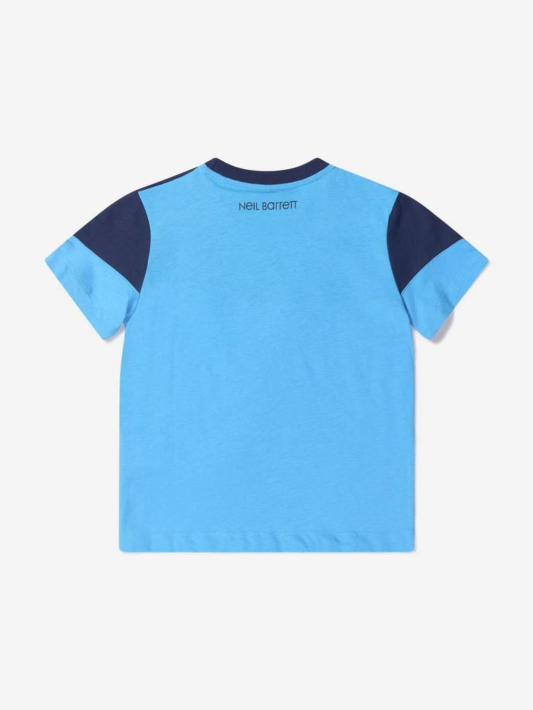 商品Neil Barrett|Neil Barrett Turquoise Boys Cotton Jersey Thunderbolt T-Shirt,价格¥651,第4张图片详细描述