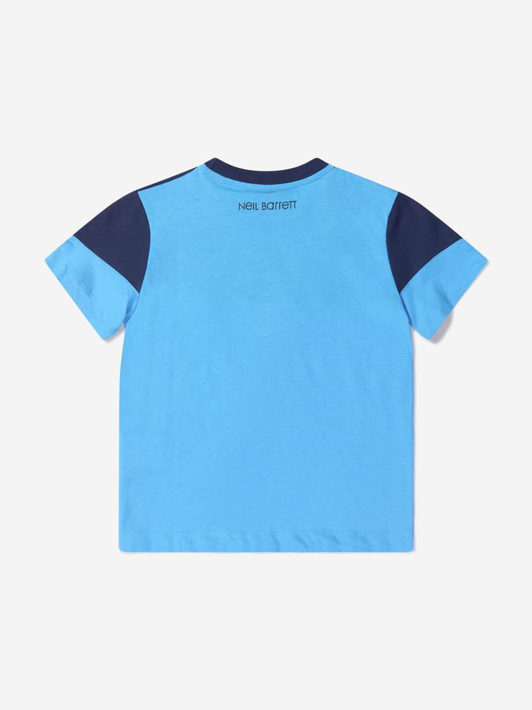 商品Neil Barrett|Neil Barrett Turquoise Boys Cotton Jersey Thunderbolt T-Shirt,价格¥589,第6张图片详细描述