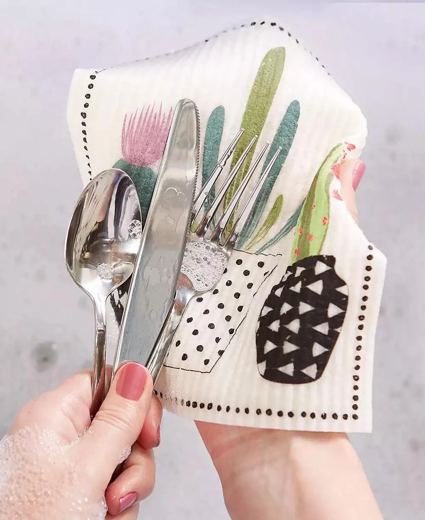 商品Design Imports|Succulents Swedish Dishcloths Set of 3,价格¥182,第2张图片详细描述