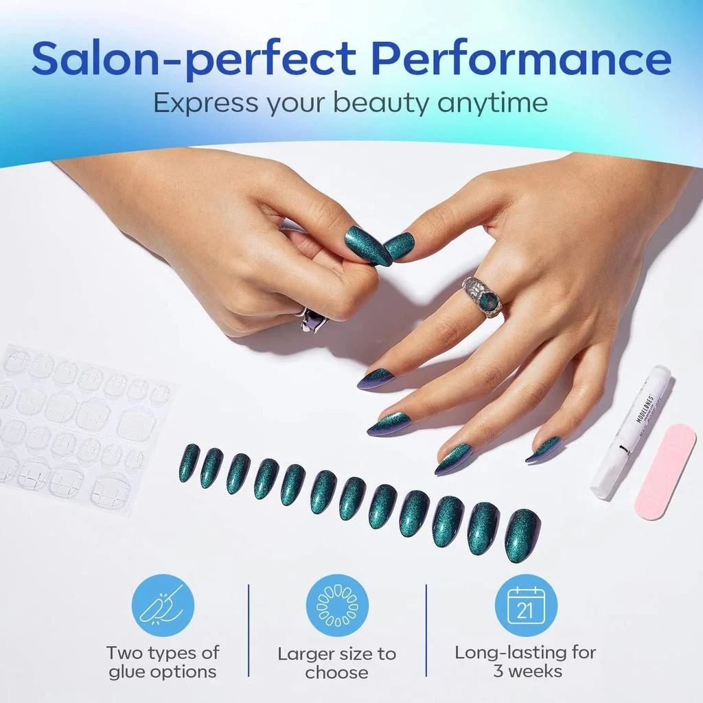 商品[国内直发] MODELONES|Bet on You - 24 Fake Nails 12 Sizes Short Almond Press on Nails Kit,价格¥90,第2张图片详细描述
