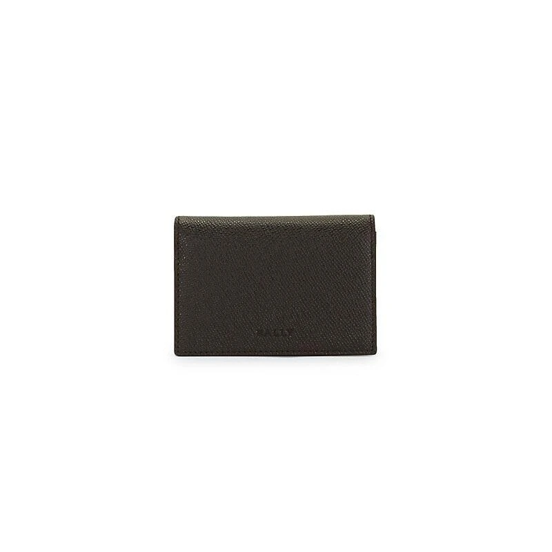 商品Bally|NEW Bally Tobel Men's 6211508 Chocolate Leather Card Holder MSRP,价格¥451,第1张图片