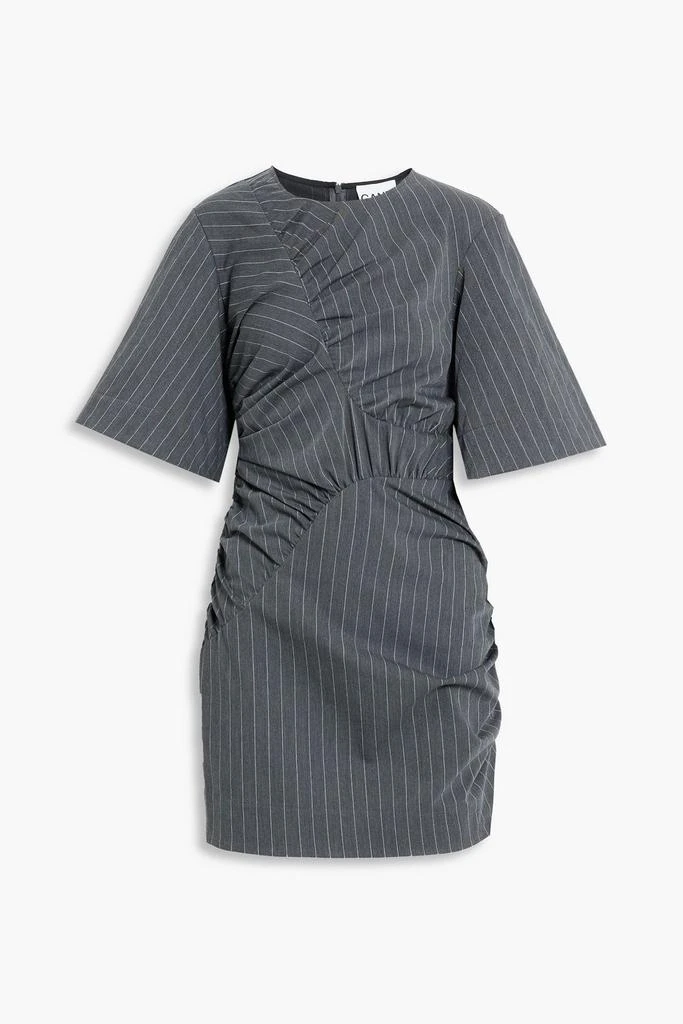 商品Ganni|Ruched pinstriped stretch-jacquard mini dress,价格¥1376,第1张图片