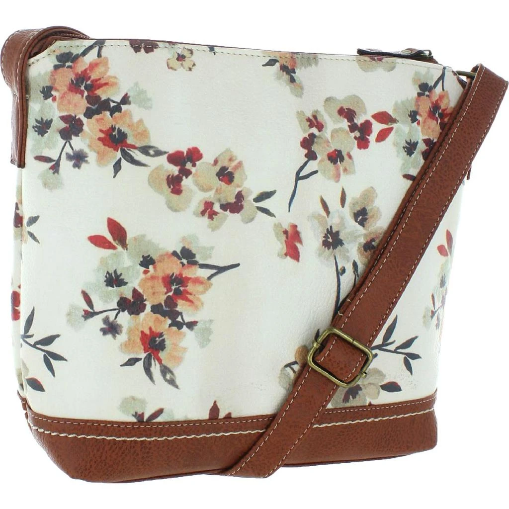 商品B.O.C. Born Concepts|B.O.C. Born Concepts Womens Mikado Faux Leather Floral Print Crossbody Handbag,价格¥152,第3张图片详细描述