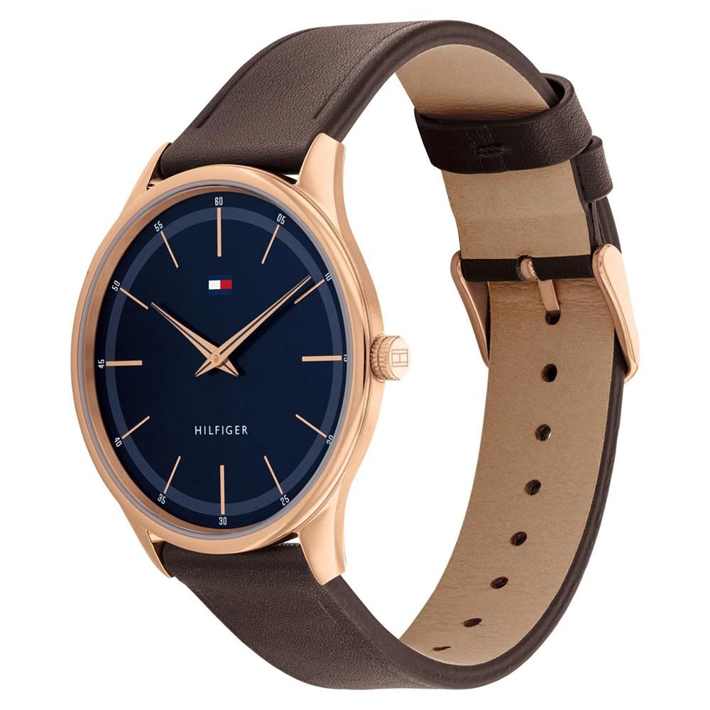 商品Tommy Hilfiger|Men's Brown Leather Strap Watch 40mm,价格¥813,第2张图片详细描述