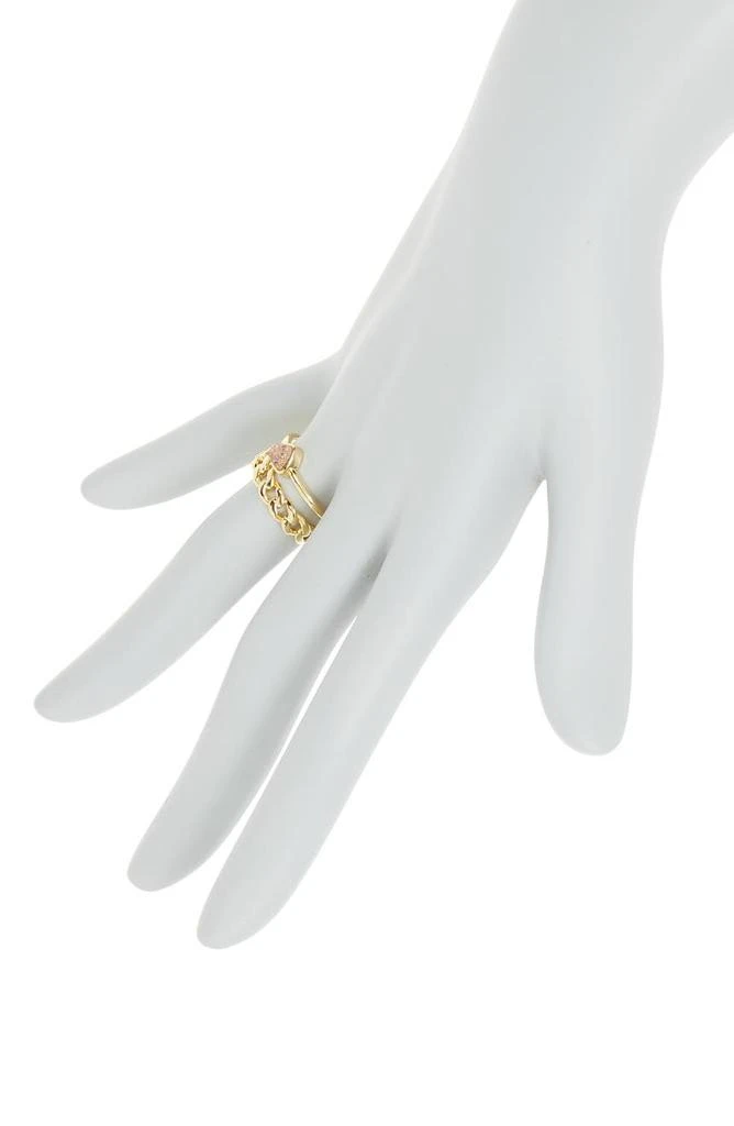 商品Covet|14K Gold Plated Druzy Stacked Band Ring - Size 7,价格¥52,第2张图片详细描述