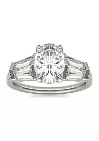 商品Charles & Colvard|Colvard Charles Colvard 3.26 Ct. T.w. Lab Created Oval Moissanite Five Stone Engagement Ring In 14K Gold,价格¥12515,第1张图片