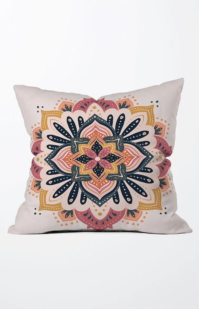 商品DENY Designs|Avenie Mandala Pink Yellow Throw Pillow,价格¥407,第1张图片
