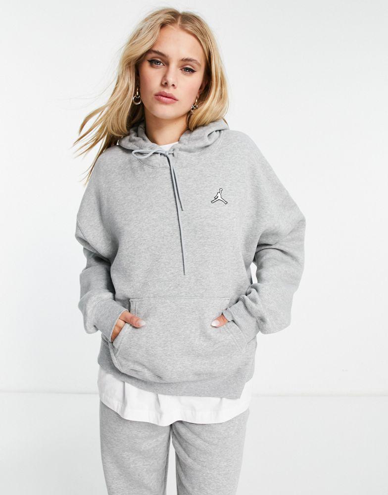 Jordan Brooklyn fleece hoodie in dark grey heather商品第1张图片规格展示
