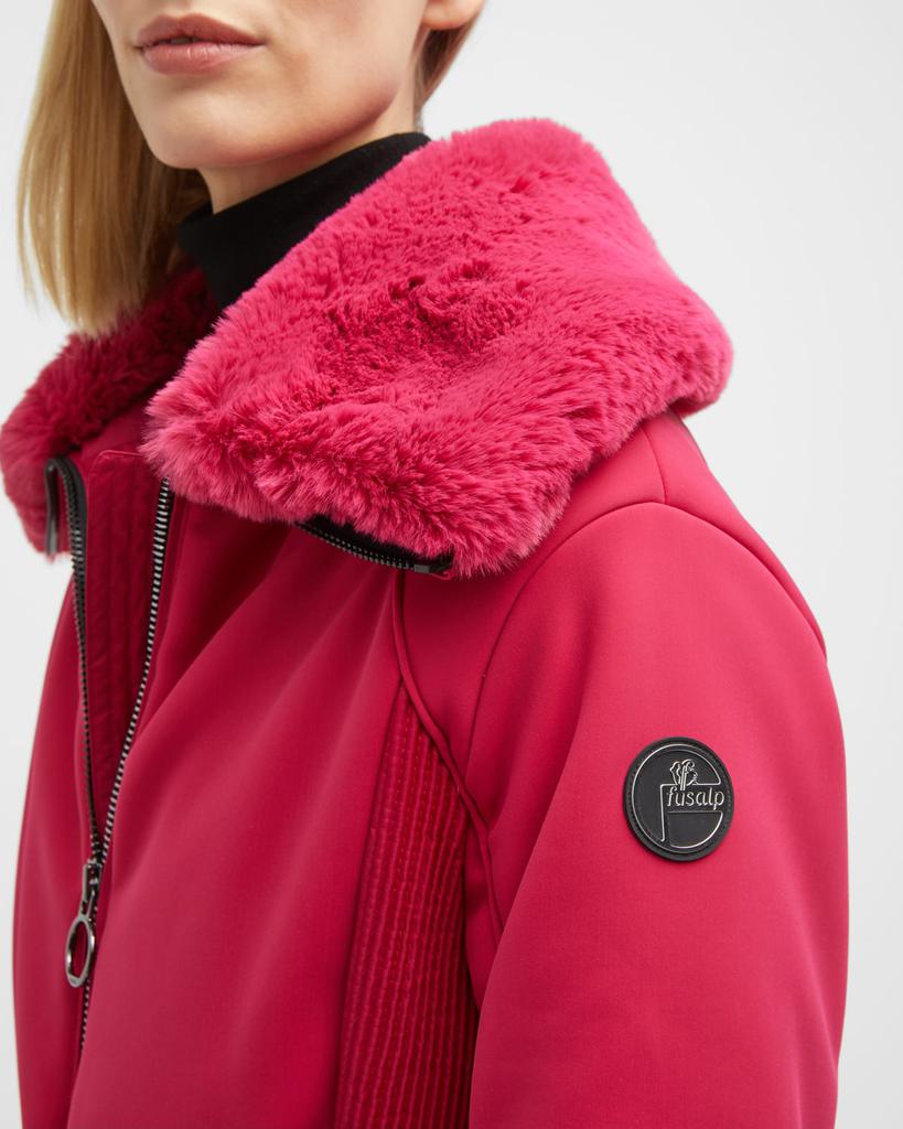 Clea Belted Ski Jacket w/ Faux Fur Trim商品第8张图片规格展示