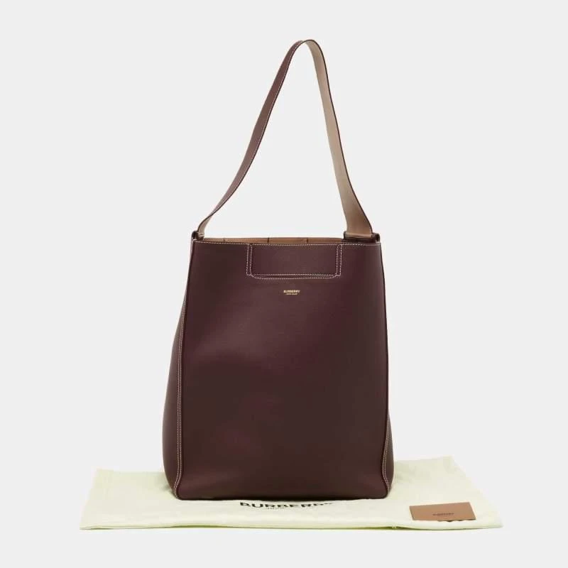 Burberry Dark Burgundy Leather Large Basket Shopper Tote 商品