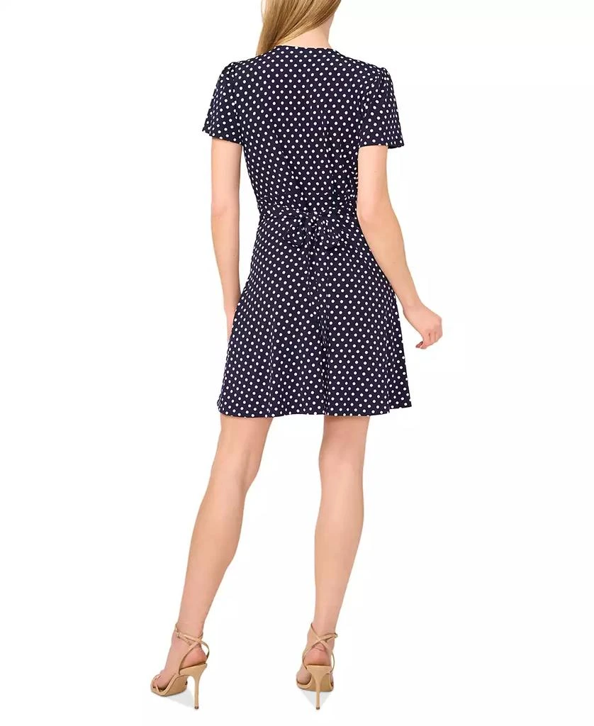商品CeCe|Women's Knit Flutter-Sleeve Faux-Wrap Dress,价格¥333,第3张图片详细描述
