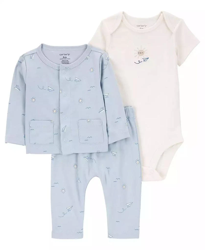 商品Carter's|Baby Boys Little Cardigan, Bodysuit and Pants, 3 Piece Set,价格¥124,第1张图片