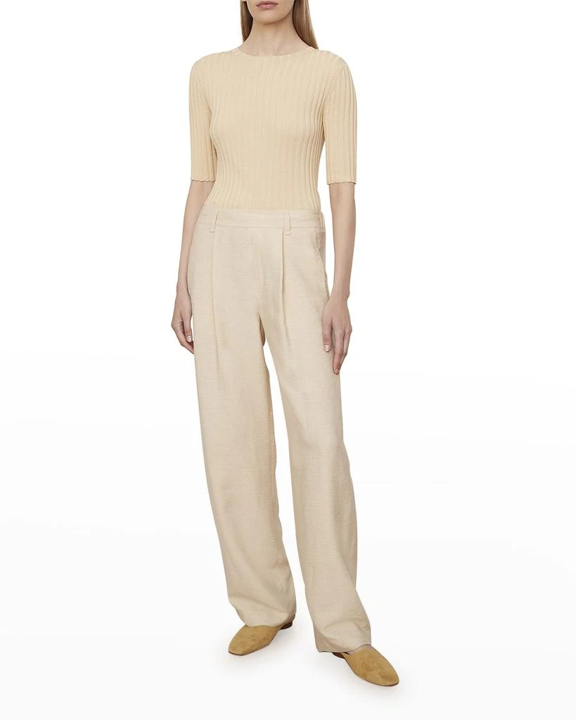 商品Vince|Ribbed Elbow-Sleeve Top,价格¥1144,第2张图片详细描述
