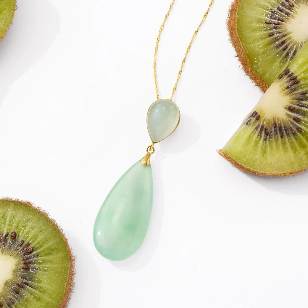 商品Ross-Simons|Ross-Simons Jade Pendant Necklace in 14kt Yellow Gold,价格¥3057,第3张图片详细描述