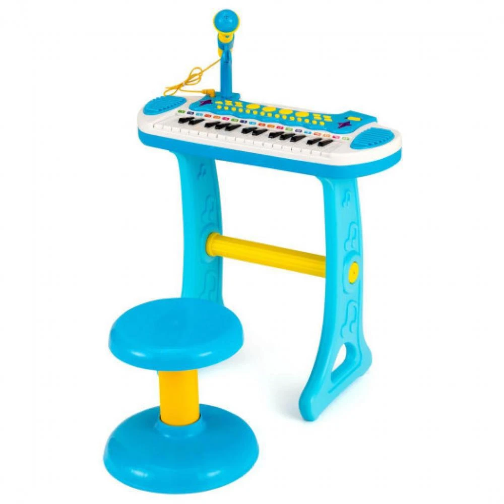 商品Hivvago|31-Key Kids Piano Keyboard Toy with Microphone and Multiple Sounds for Age 3+-Blue,价格¥475,第3张图片详细描述