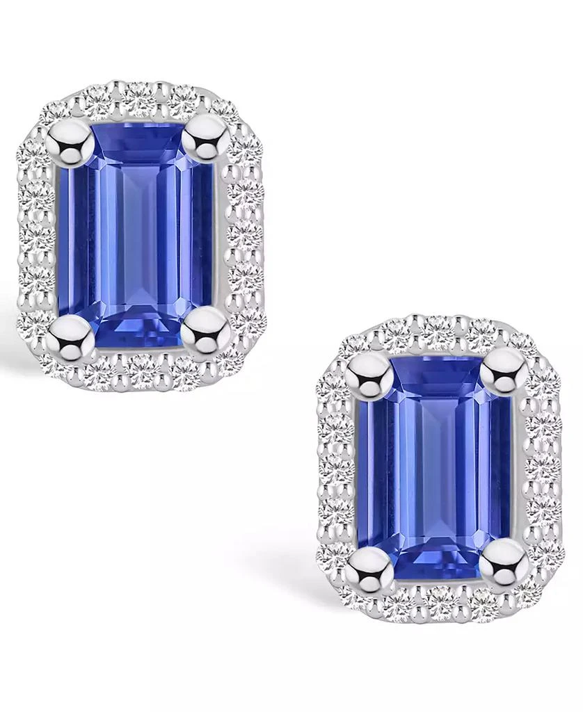 商品Macy's|Tanzanite (1-1/10 Ct. t.w.) and Diamond (1/5 Ct. t.w.) Halo Stud Earrings,价格¥8376,第3张图片详细描述