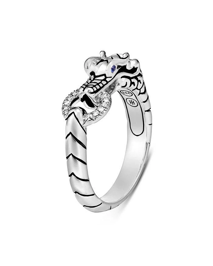 商品John Hardy|Sterling Silver Legends Naga Diamond & Blue Sapphire Dragon Head Ring,价格¥4111,第1张图片