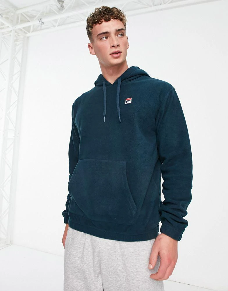 商品Fila|Fila borg hoodie with logo in green,价格¥256,第2张图片详细描述