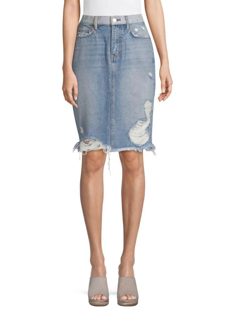 商品Current Elliott|High-Waist Denim Skirt,价格¥554,第1张图片
