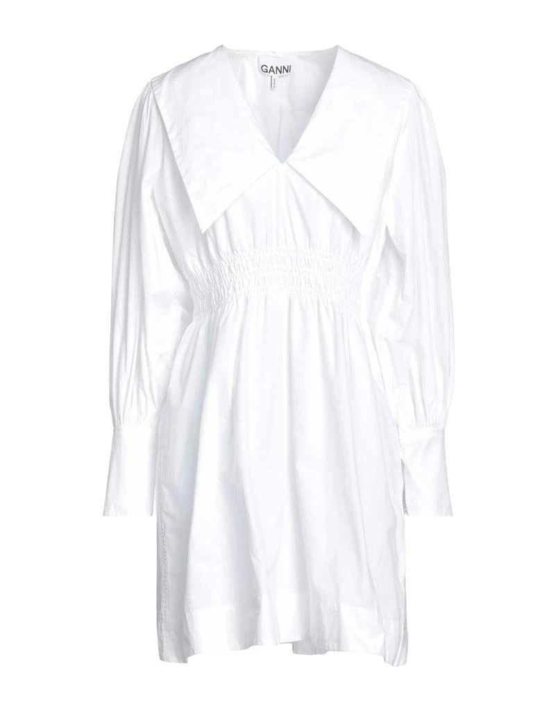 商品Ganni|长袖纯棉连衣裙 平纹褶边 无衬里,价格¥1221,第2张图片详细描述