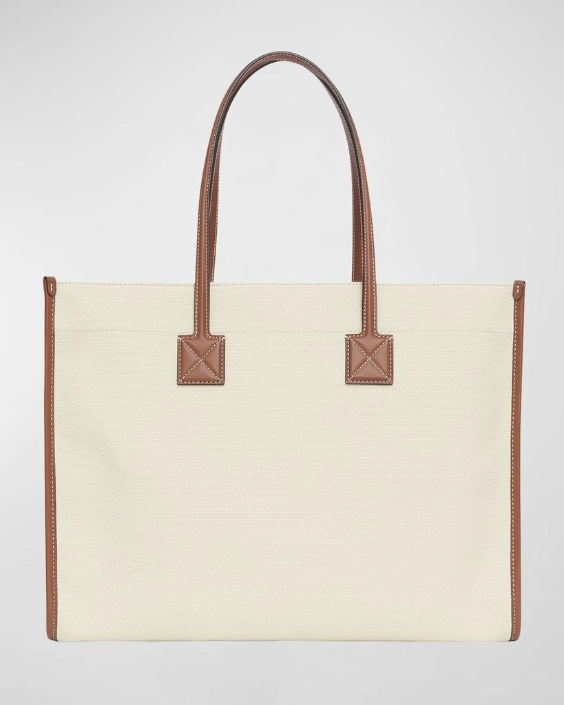 商品Burberry|Smooth Leather & Canvas Pocket East-West Tote Bag,价格¥12109,第5张图片详细描述