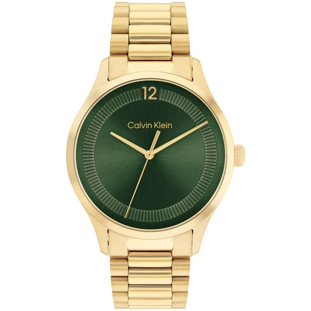 商品Calvin Klein|Unisex 3-Hand Gold-Tone Stainless Steel Bracelet Watch 40mm,价格¥1431,第1张图片