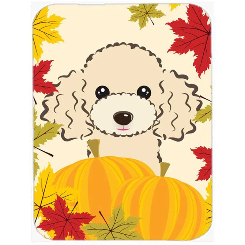 商品Caroline's Treasures|BB2064LCB Buff Poodle Thanksgiving Glass Cutting Board L,价格¥251,第1张图片